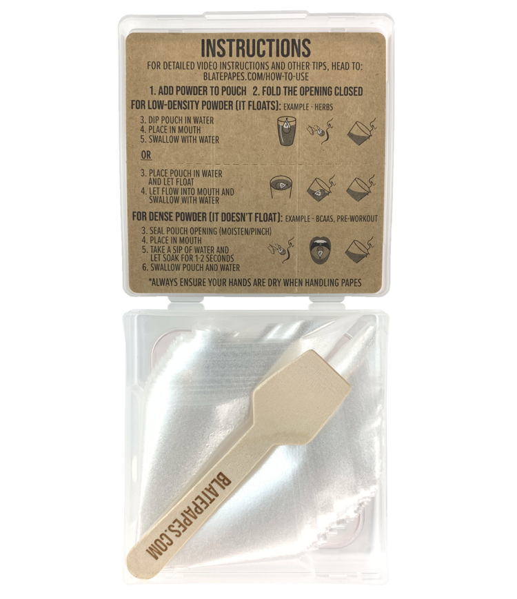 Blate Papes- Papel Almidón Bolsa 120qt con Protector, Suportes y Cuchardita