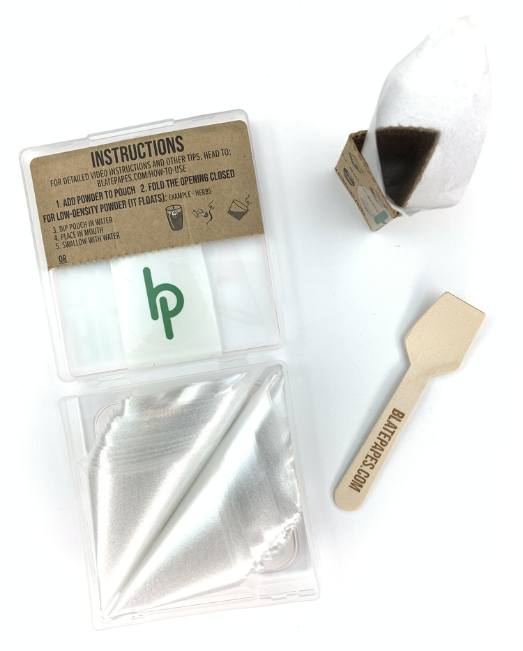 Blate Papes- Papel Almidón Bolsa 120qt con Protector, Suportes y Cuchardita